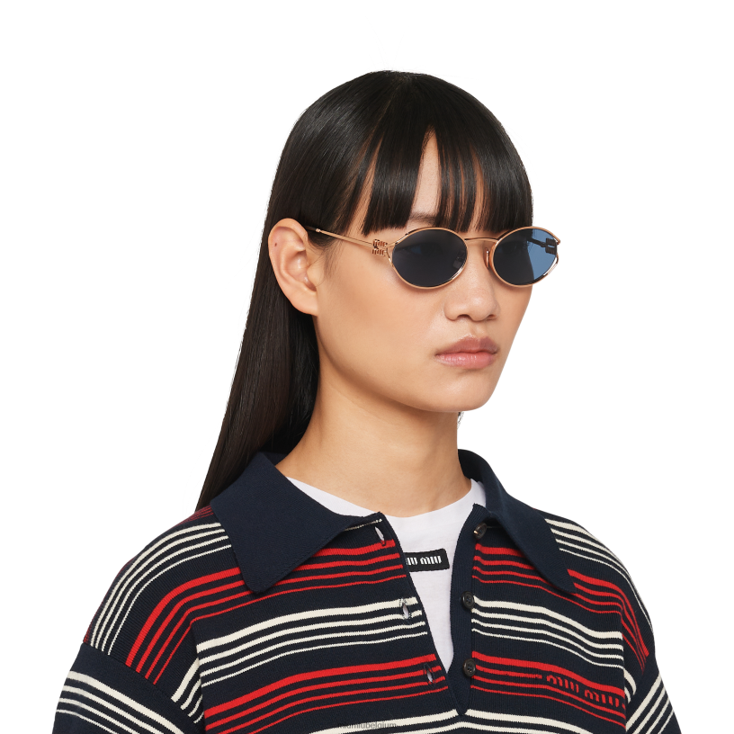 Miu Miu blauwe lenzenlogo zonnebril N8F6L1288 accessoires