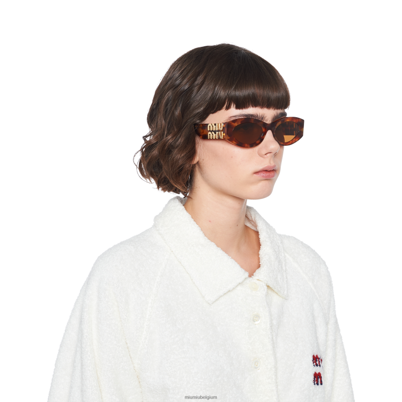 Miu Miu camel beige lenzenglimp zonnebril N8F6L1248 accessoires