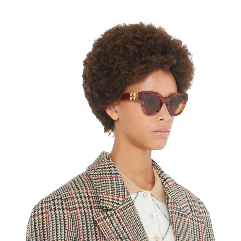 Miu Miu camel beige lenzenglimp zonnebril N8F6L1252 accessoires