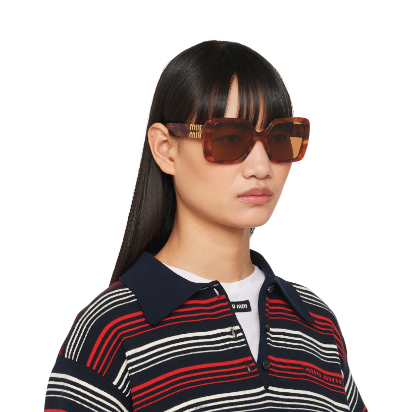 Miu Miu camel beige lenzenglimp zonnebril N8F6L1284 accessoires