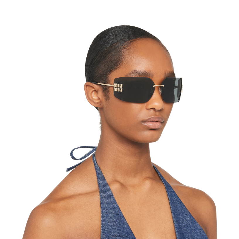 Miu Miu leigrijze lenzencatwalk zonnebril N8F6L1240 accessoires