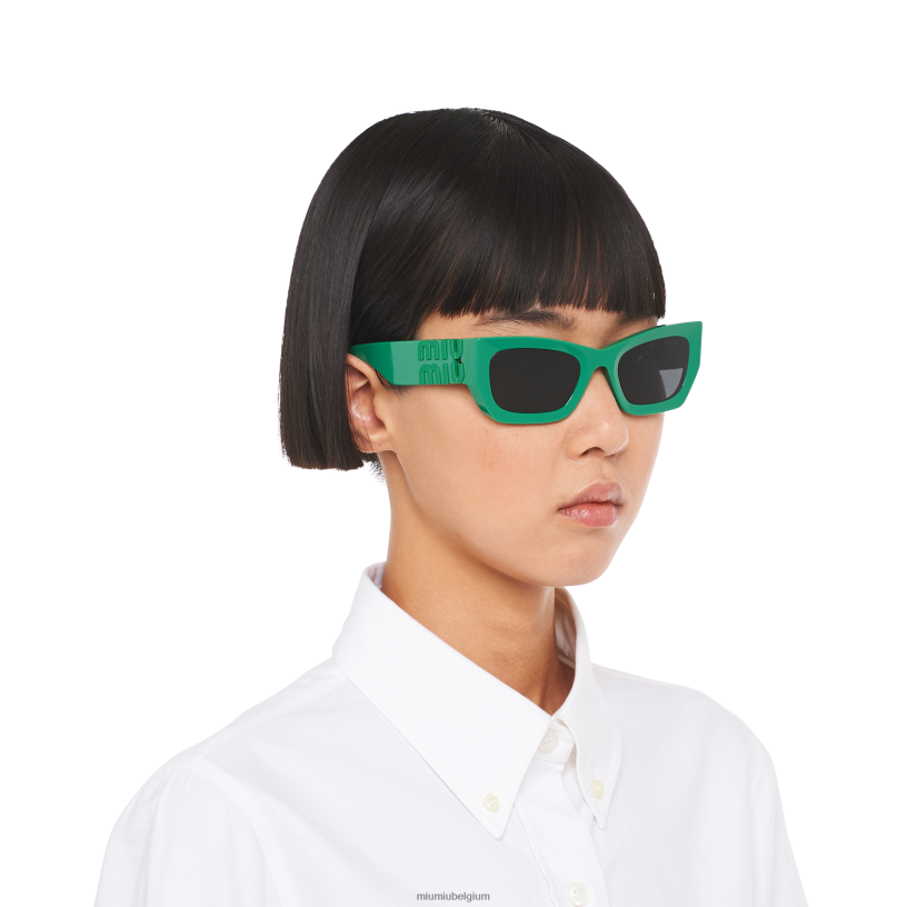 Miu Miu leigrijze lenzenglimp zonnebril N8F6L1245 accessoires