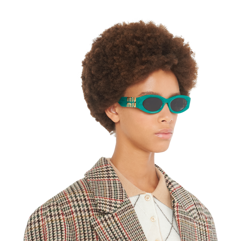 Miu Miu leigrijze lenzenglimp zonnebril N8F6L1250 accessoires