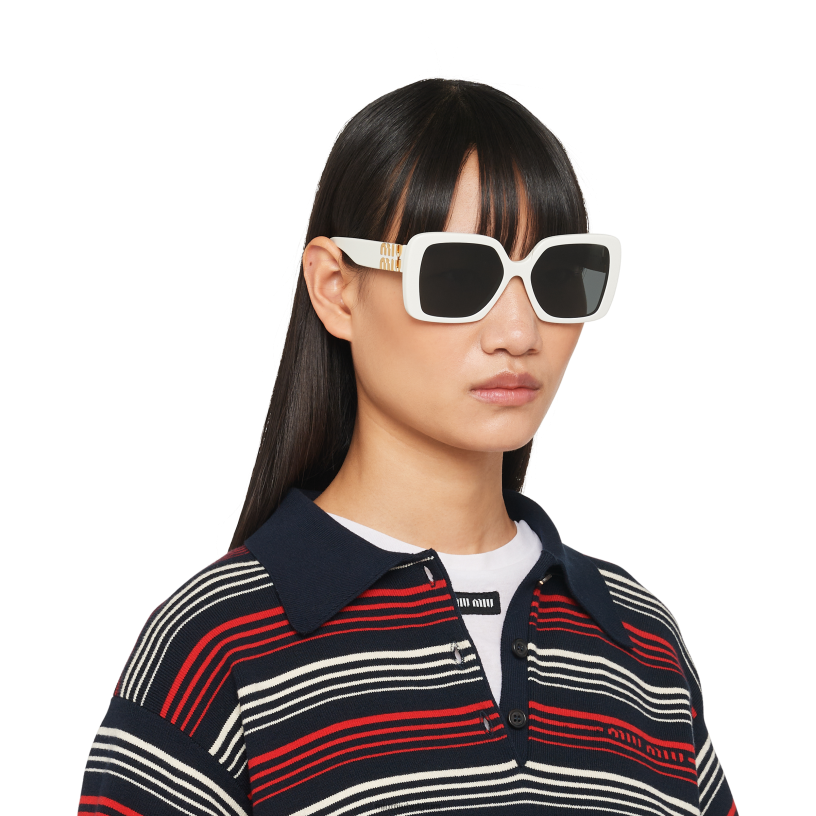 Miu Miu leigrijze lenzenglimp zonnebril N8F6L1282 accessoires