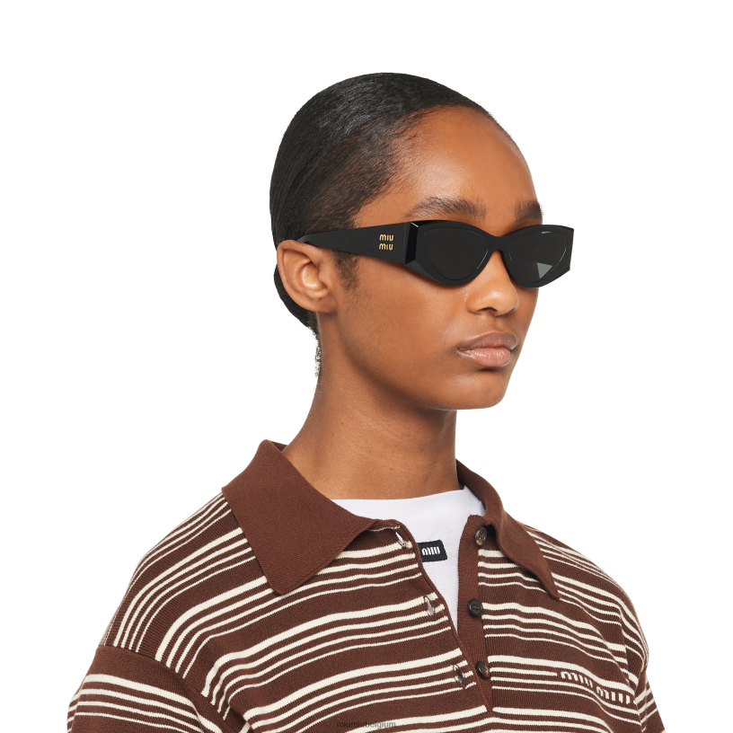 Miu Miu leigrijze lenzenlogo zonnebril N8F6L1237 accessoires