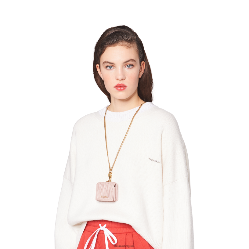 Miu Miu opaalmatelasse nappa lederen airpods pro case N8F6L1096 accessoires