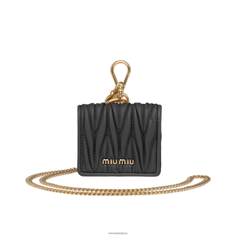 Miu Miu zwartmatelasse nappa lederen airpods pro case N8F6L1097 accessoires