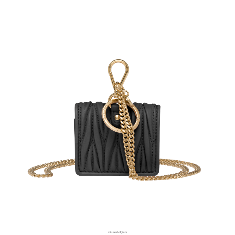 Miu Miu zwartmatelasse nappa lederen airpods pro case N8F6L1097 accessoires