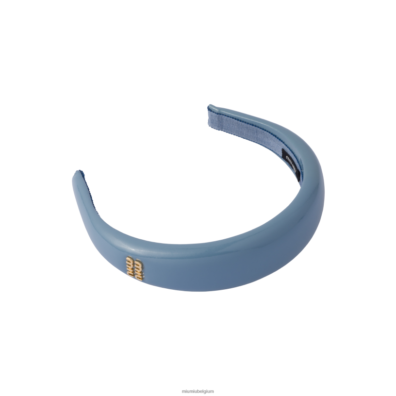 Miu Miu astraal blauwhoofdband van lakleer N8F6L1141 accessoires