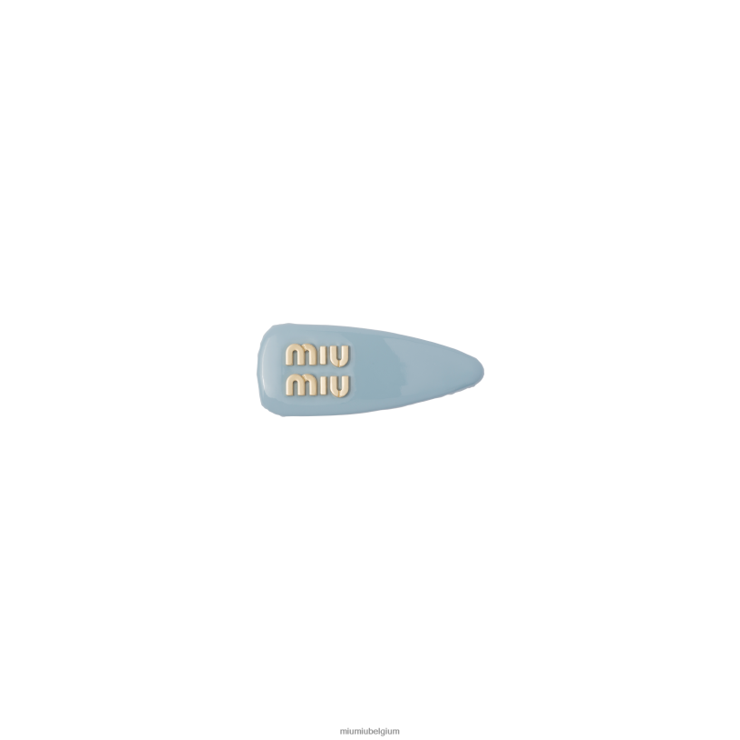 Miu Miu astraal blauwlakleren haarclip N8F6L1137 accessoires