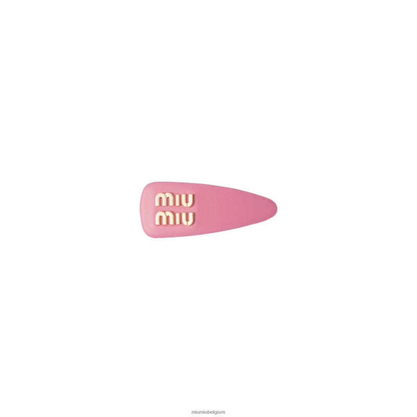 Miu Miu begonia rozenappa lederen haarclip N8F6L1146 accessoires