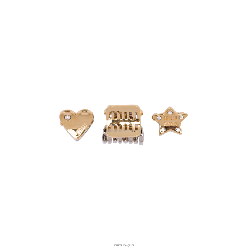 Miu Miu goud Zilvermetalen haarclips N8F6L1151 accessoires
