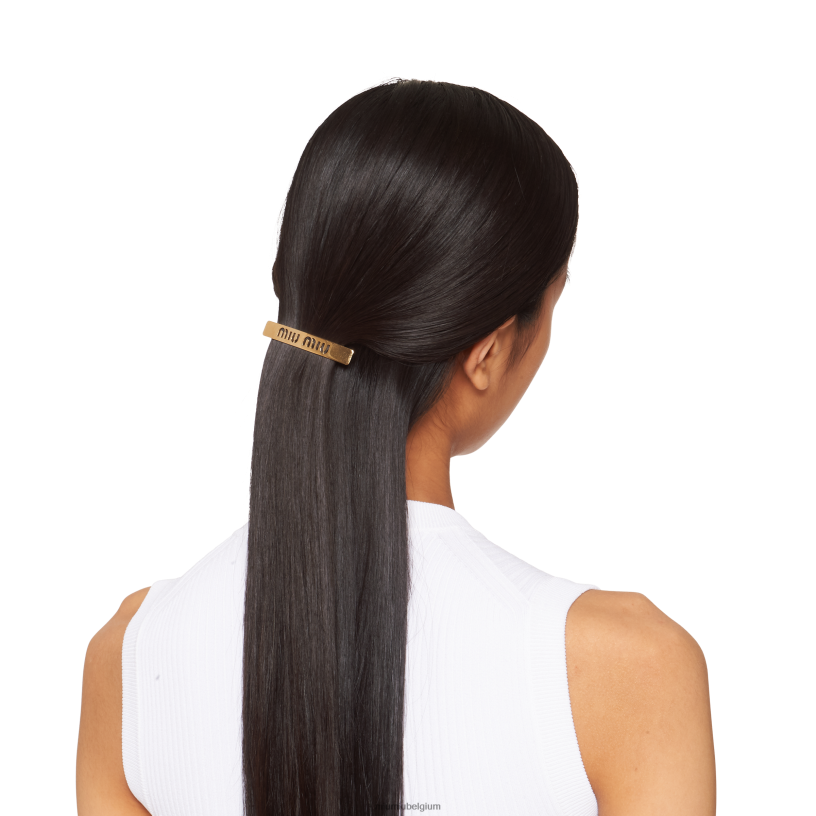 Miu Miu goudmetalen haarclip N8F6L1159 accessoires