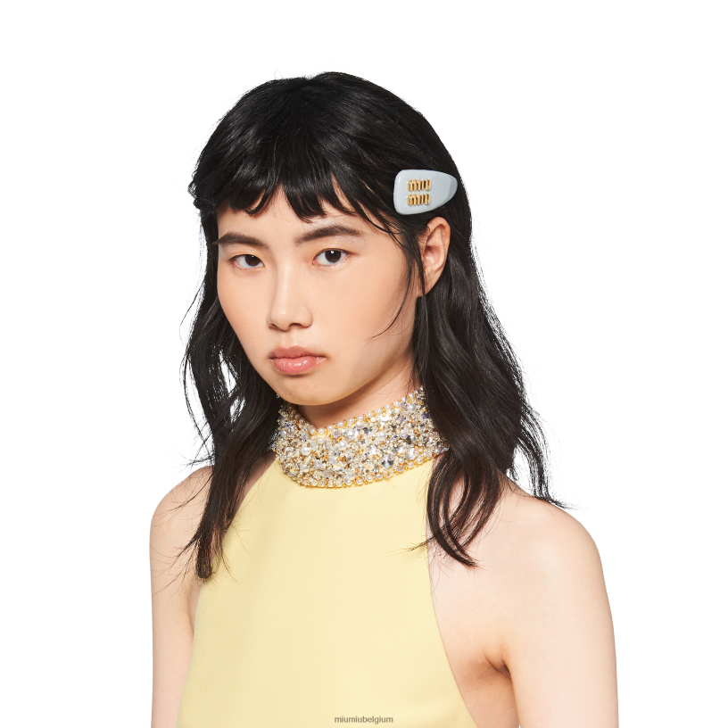 Miu Miu korenbloemlakleren haarclip N8F6L1136 accessoires