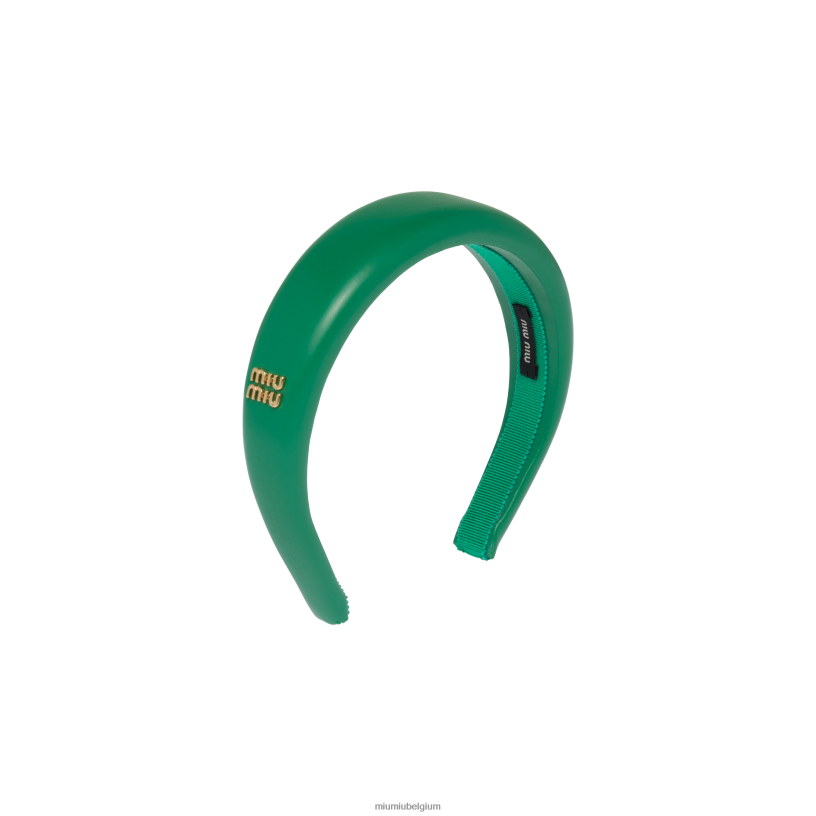Miu Miu mangohoofdband van nappaleer N8F6L1150 accessoires