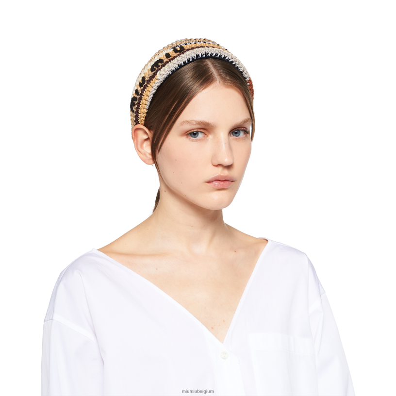Miu Miu natuurlijkgehaakte hoofdband N8F6L1123 accessoires