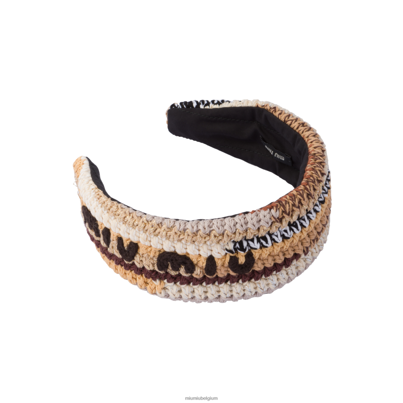 Miu Miu natuurlijkgehaakte hoofdband N8F6L1123 accessoires