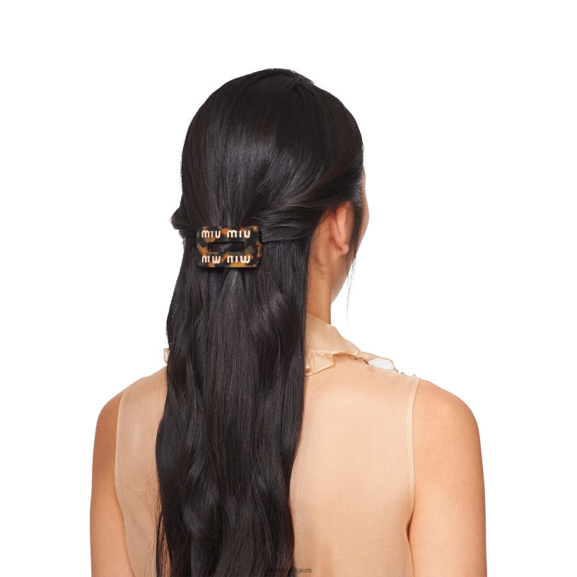 Miu Miu schildpadstijve plexiglas haarclip N8F6L1128 accessoires