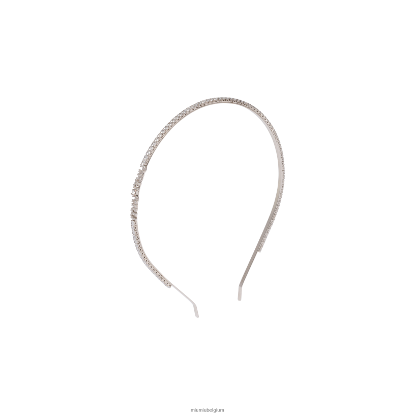 Miu Miu staalmetalen hoofdband met kristallen N8F6L1166 accessoires
