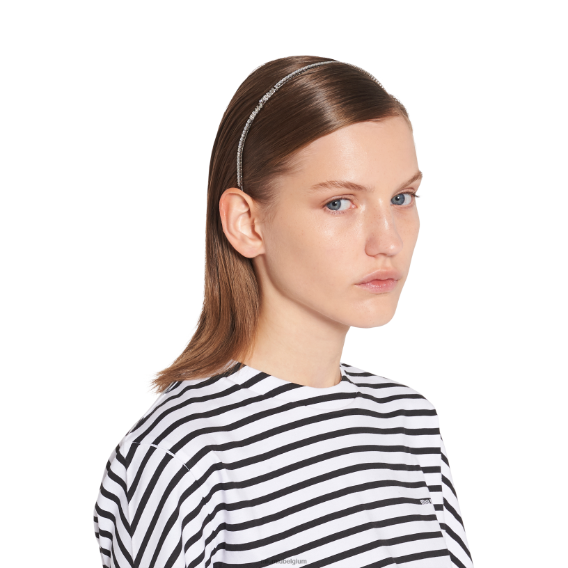 Miu Miu staalmetalen hoofdband met kristallen N8F6L1166 accessoires