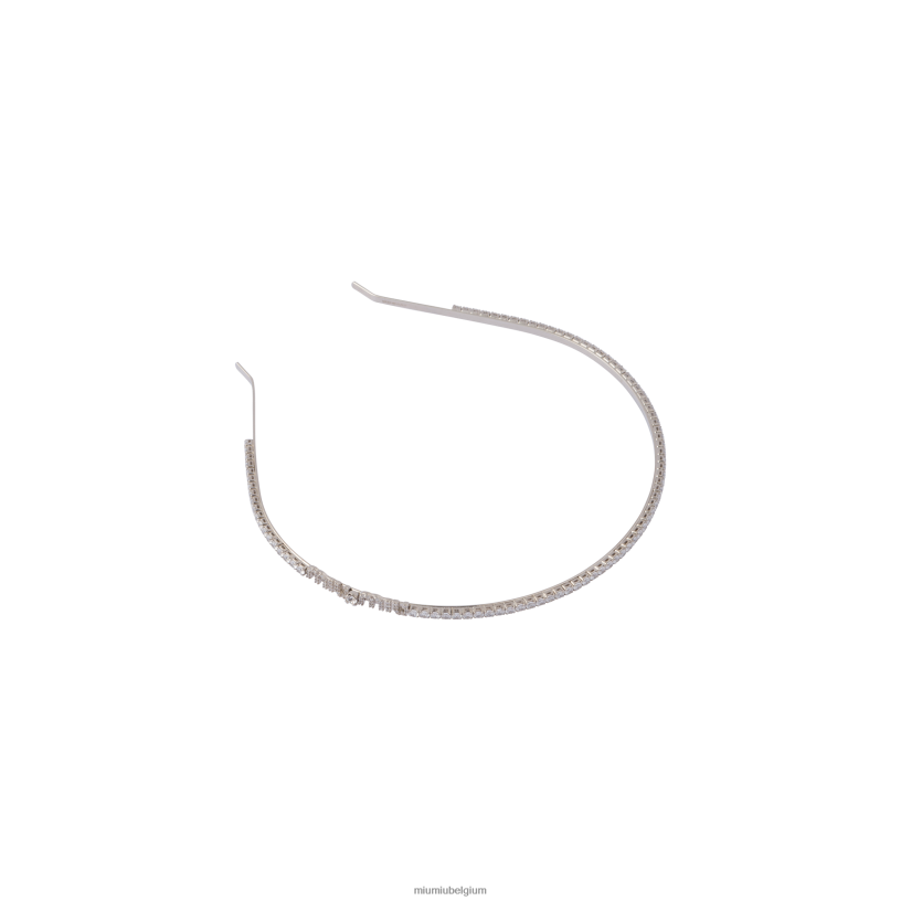 Miu Miu staalmetalen hoofdband met kristallen N8F6L1166 accessoires