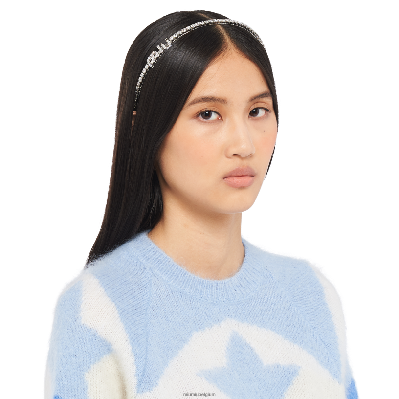 Miu Miu staalstijve kristallen hoofdband N8F6L1165 accessoires