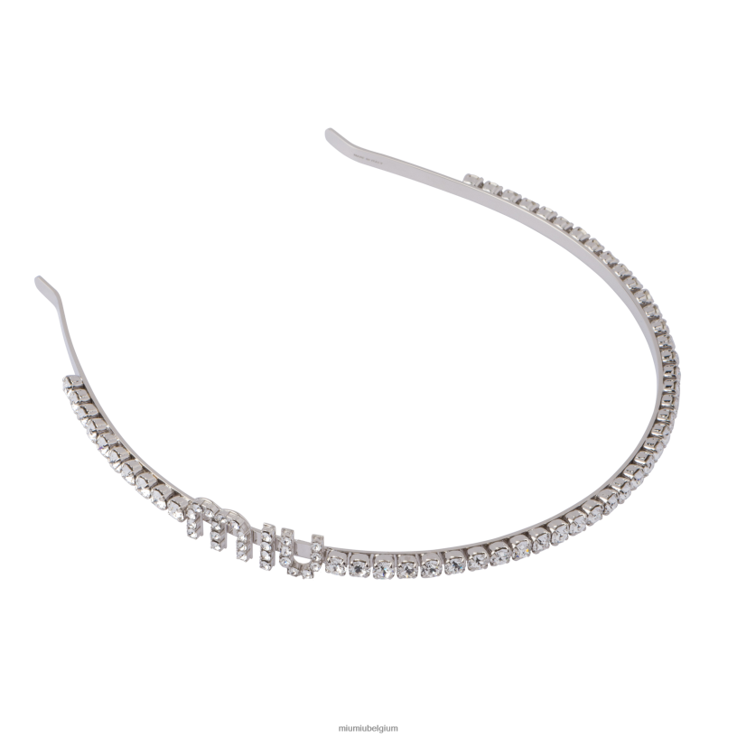Miu Miu staalstijve kristallen hoofdband N8F6L1165 accessoires