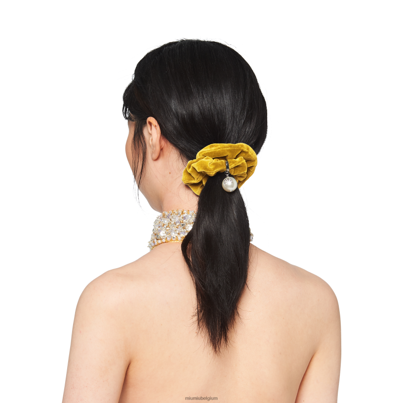 Miu Miu topaasfluwelen scrunchie N8F6L1169 accessoires