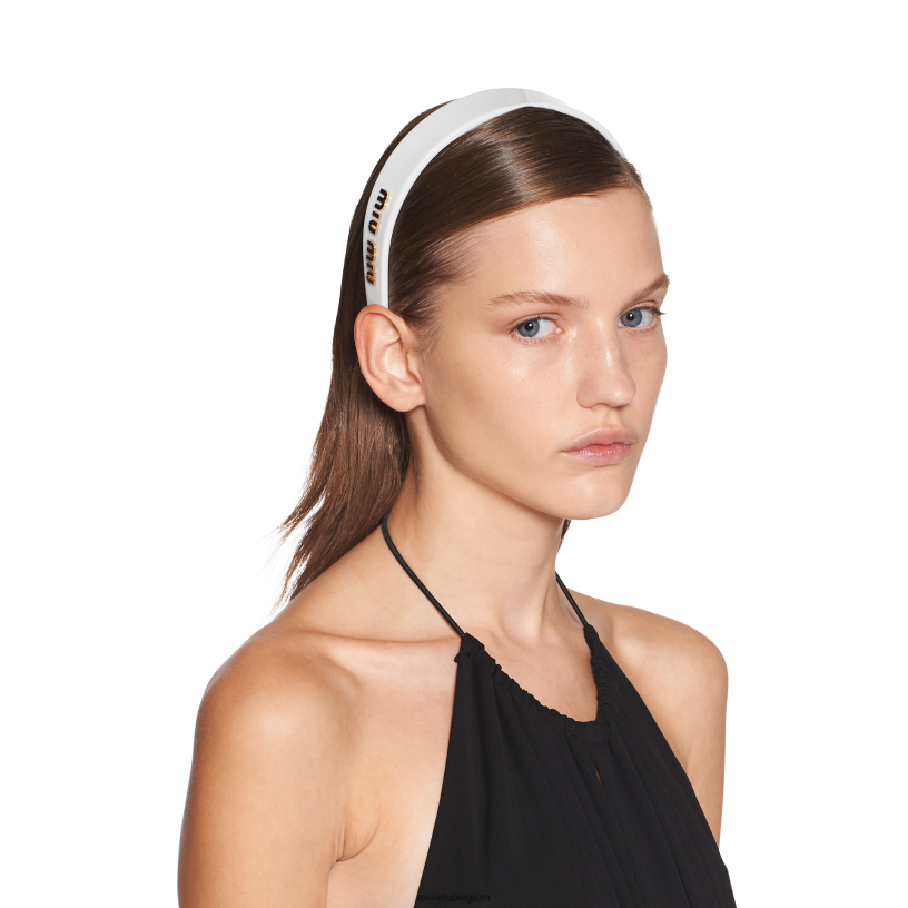 Miu Miu wit Zwarthoofdband van plexiglas N8F6L1121 accessoires