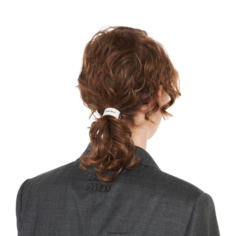 Miu Miu witgeëmailleerde metalen haarclip N8F6L1133 accessoires