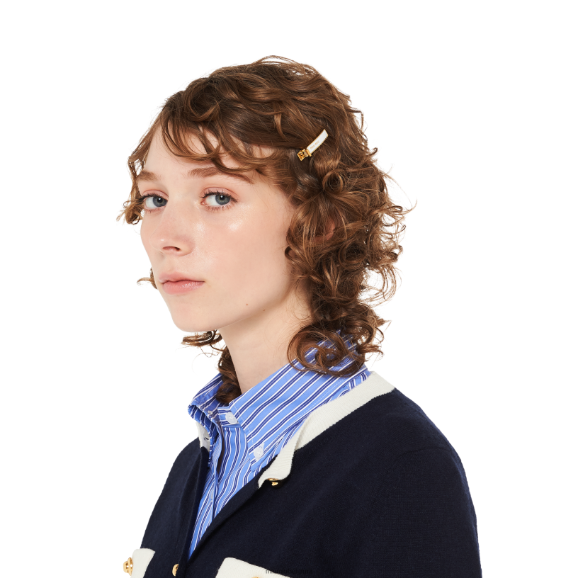 Miu Miu witgeëmailleerde metalen haarclips N8F6L1131 accessoires