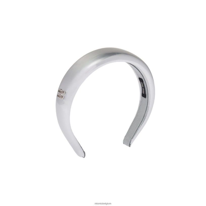 Miu Miu zilverstoffen hoofdband N8F6L1154 accessoires