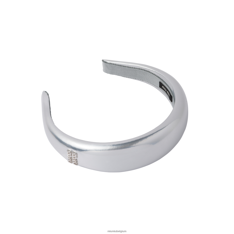 Miu Miu zilverstoffen hoofdband N8F6L1154 accessoires