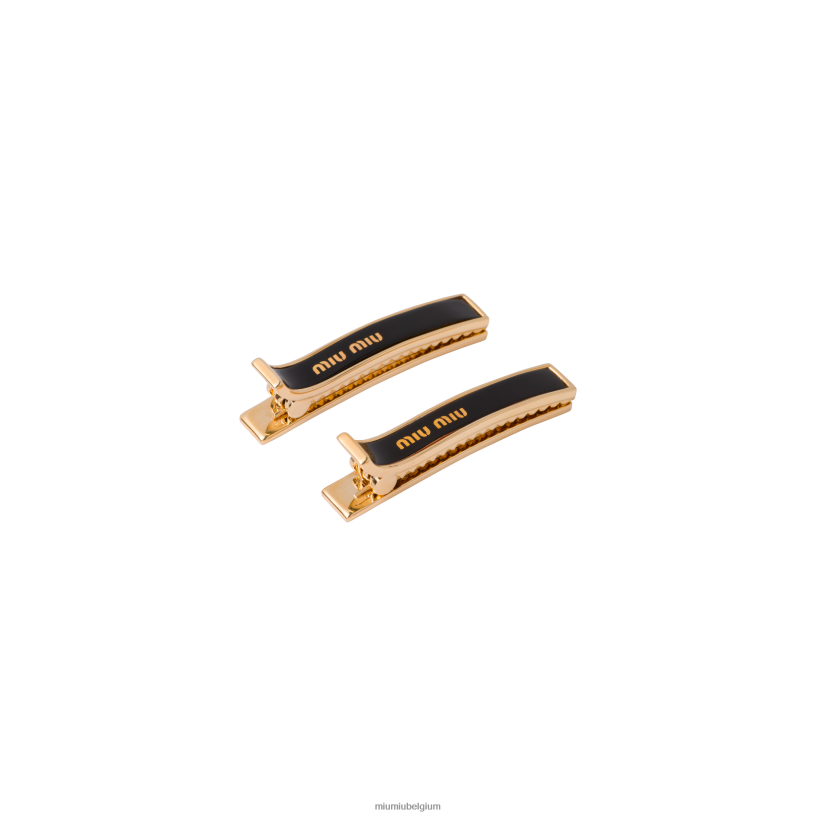 Miu Miu zwartHaarspelden N8F6L1130 accessoires