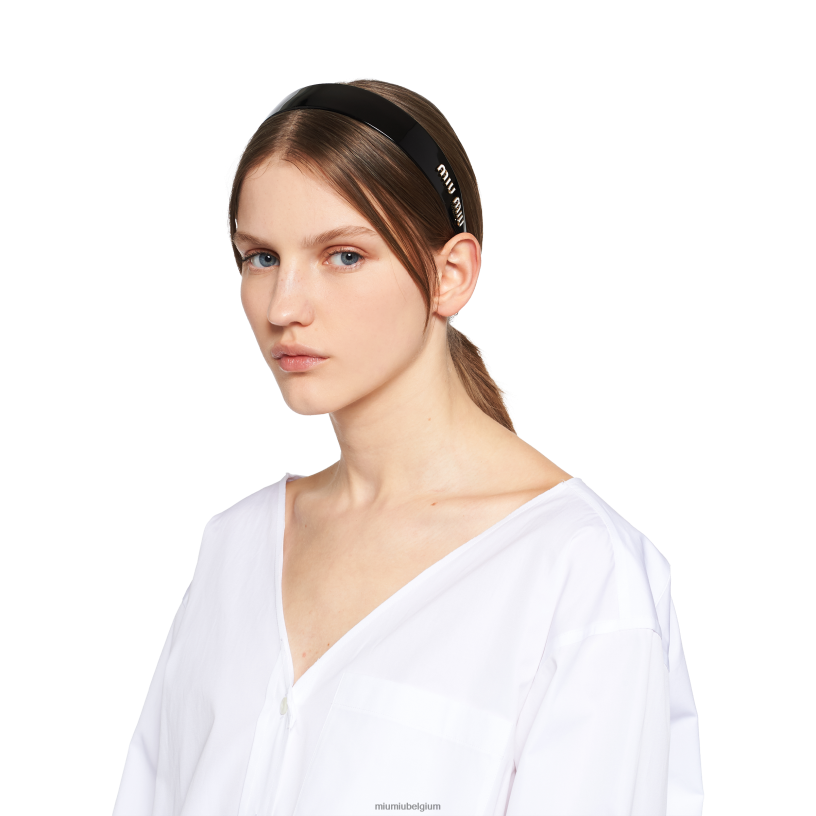 Miu Miu zwart withoofdband van plexiglas N8F6L1122 accessoires