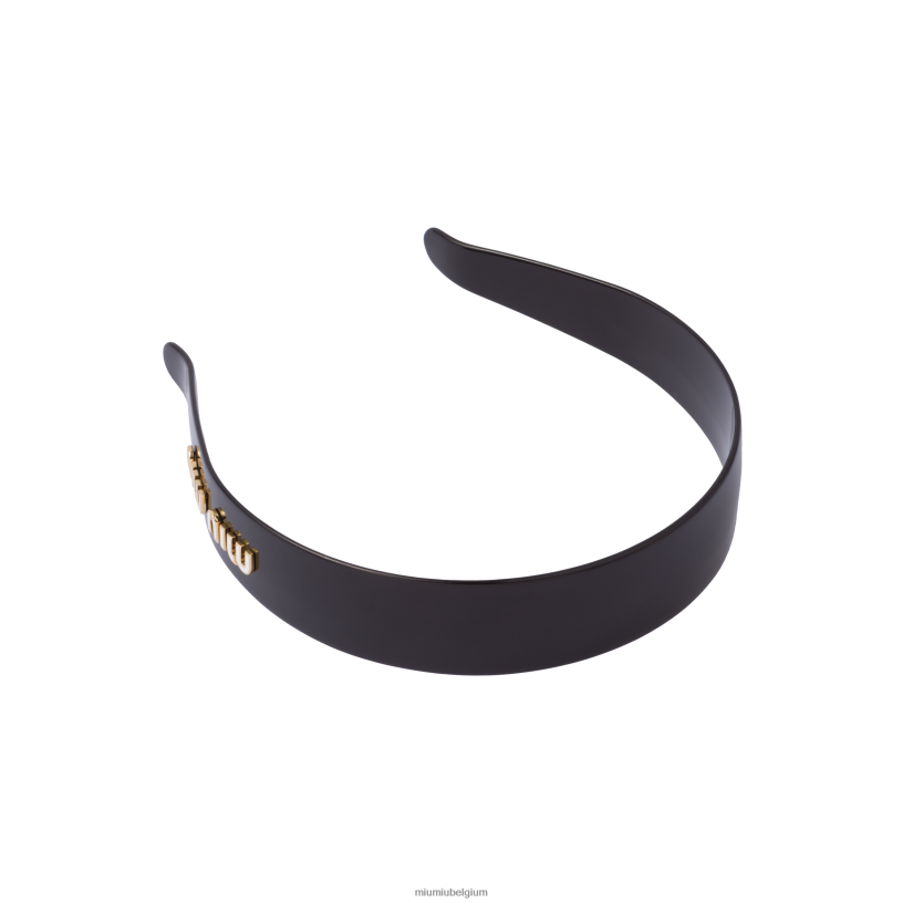 Miu Miu zwart withoofdband van plexiglas N8F6L1122 accessoires