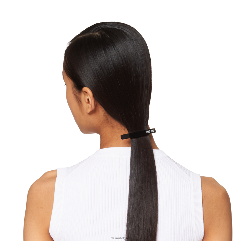 Miu Miu zwart witplexiglas haarclip N8F6L1177 accessoires