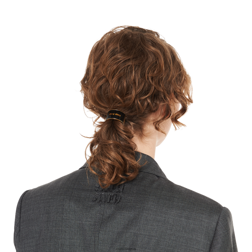 Miu Miu zwartgeëmailleerde metalen haarclip N8F6L1132 accessoires