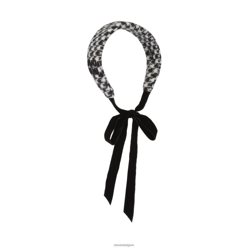 Miu Miu zwartshetland wol hoofdband N8F6L1170 accessoires