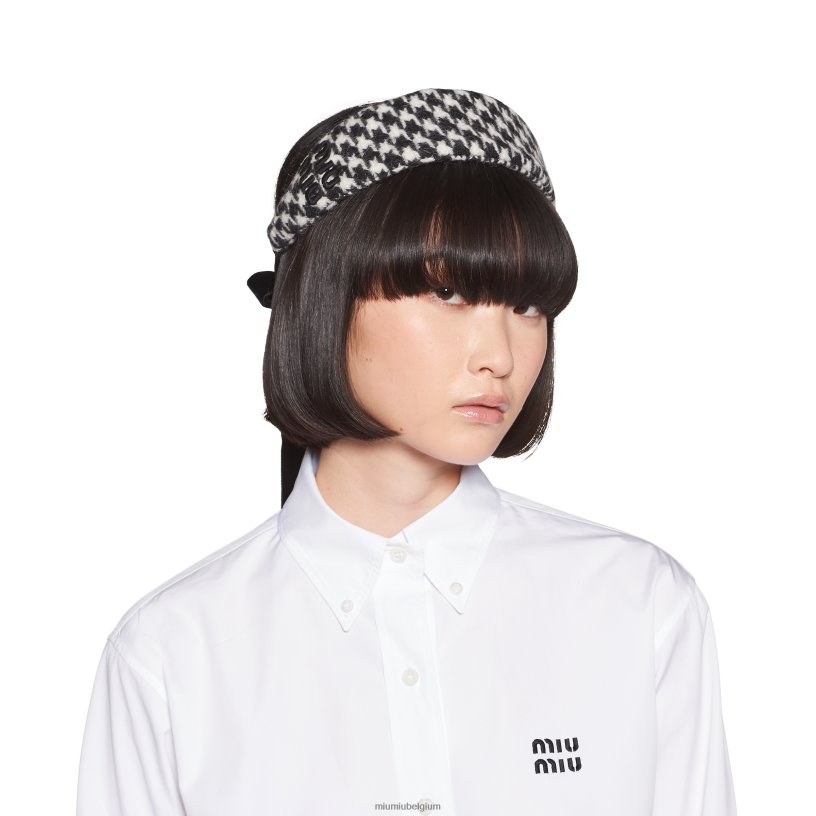 Miu Miu zwartshetland wol hoofdband N8F6L1170 accessoires