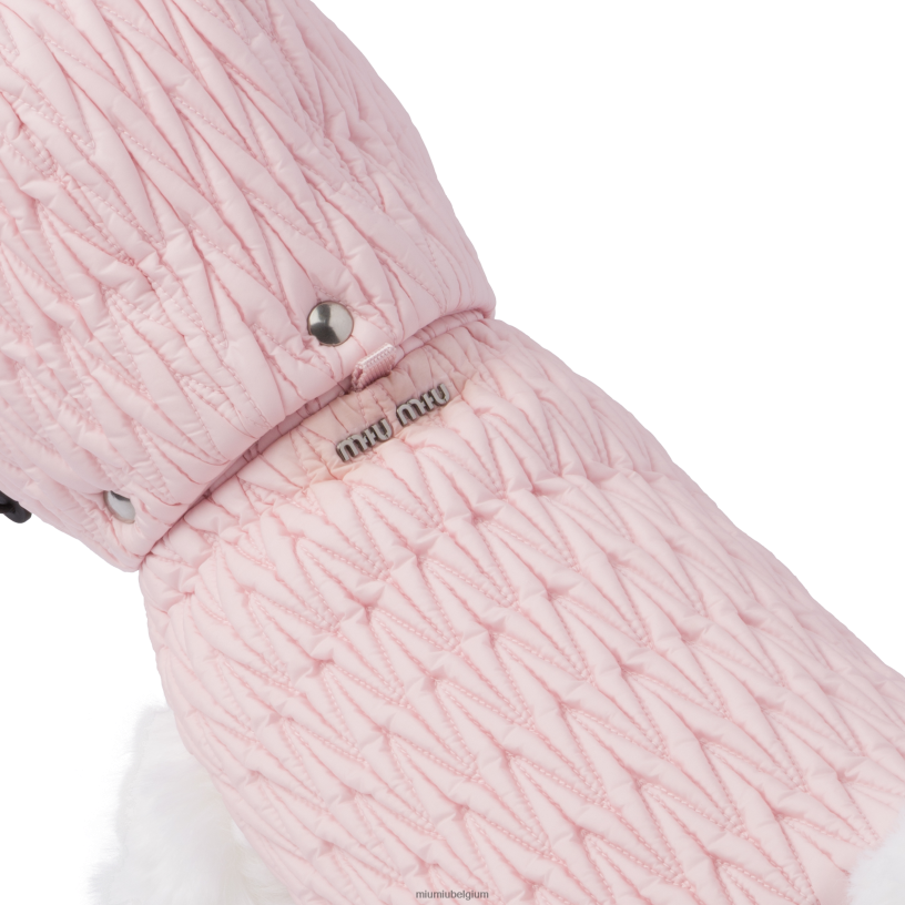 Miu Miu albast rozehondenharnas van gematelasseerde stof N8F6L1104 accessoires