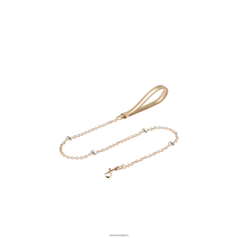 Miu Miu platinalederen riem N8F6L1108 accessoires