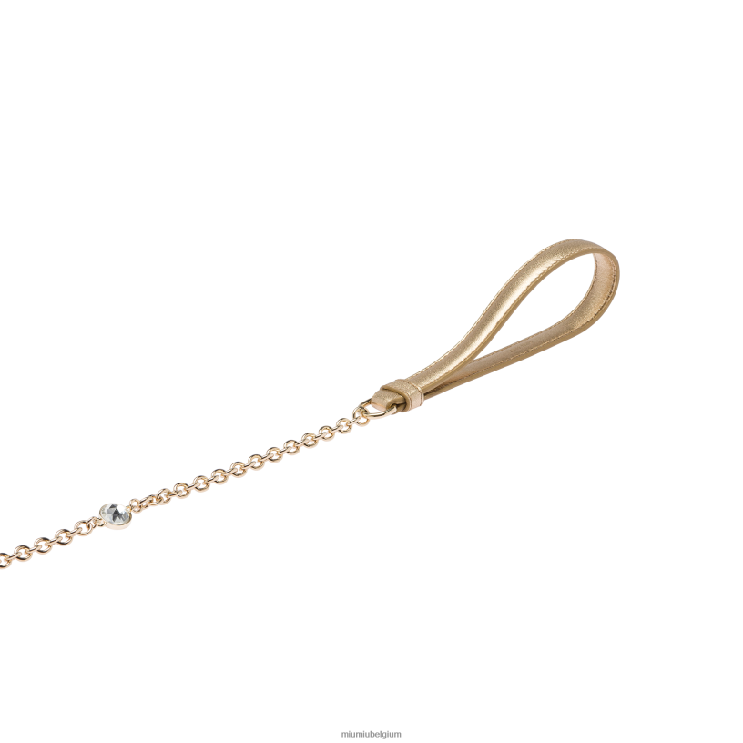 Miu Miu platinalederen riem N8F6L1108 accessoires