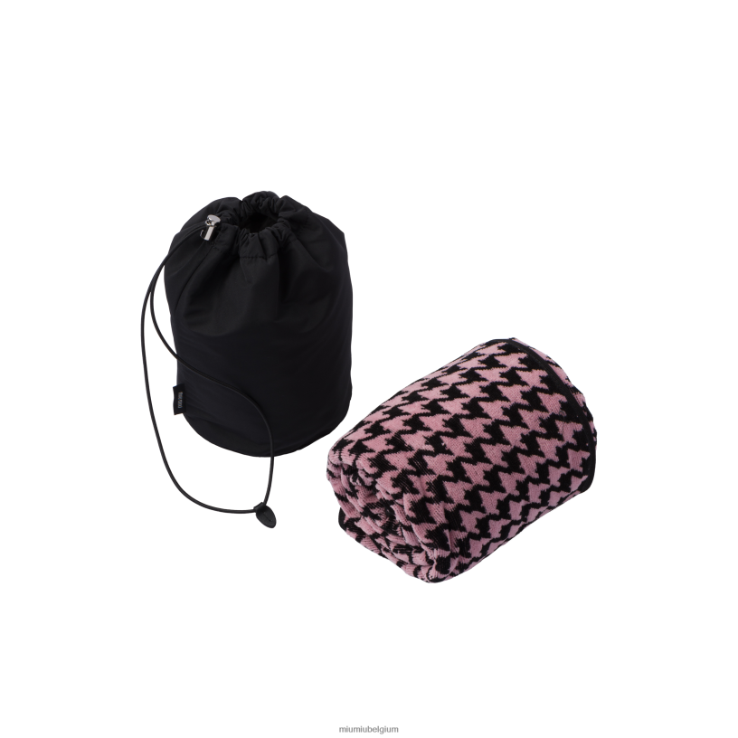 Miu Miu zwart/rozefaille strandlaken tas N8F6L1115 accessoires
