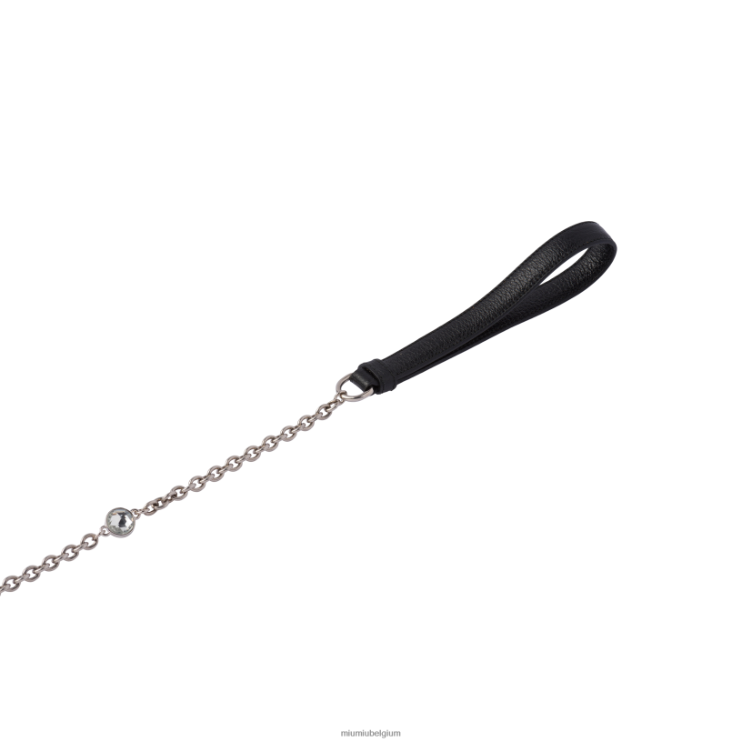 Miu Miu zwartlederen riem N8F6L1105 accessoires