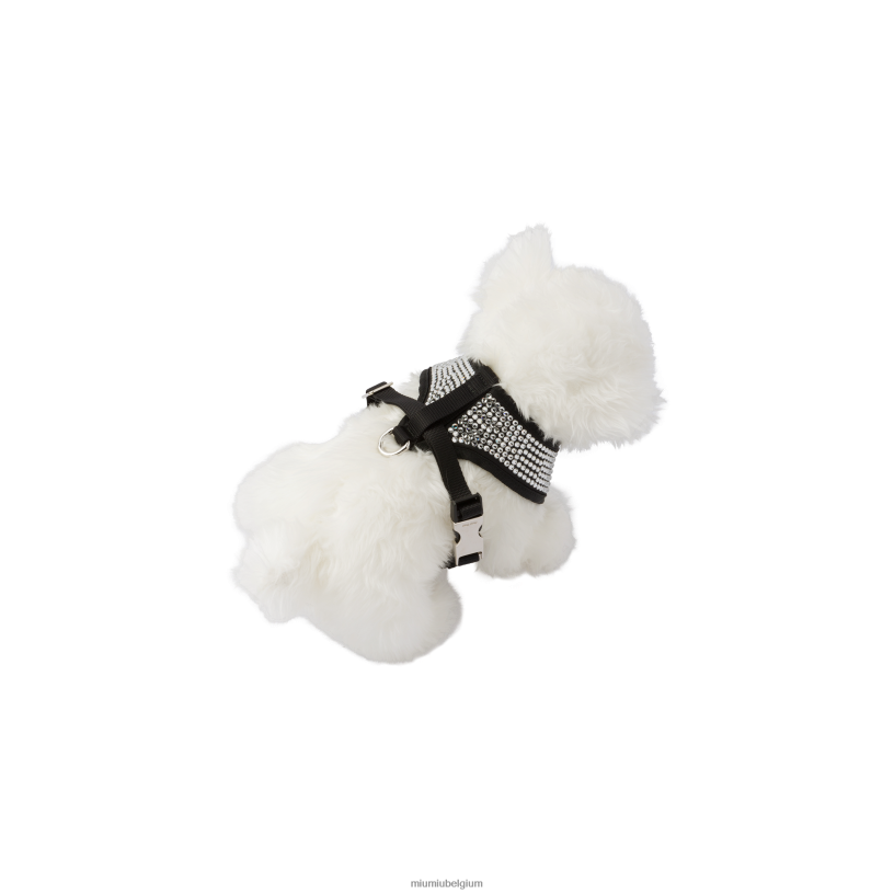 Miu Miu zwartsatijn huisdier harnas N8F6L1107 accessoires