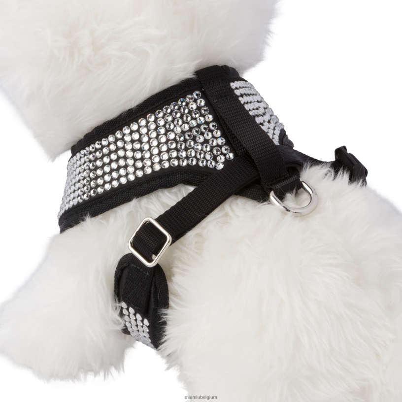 Miu Miu zwartsatijn huisdier harnas N8F6L1107 accessoires