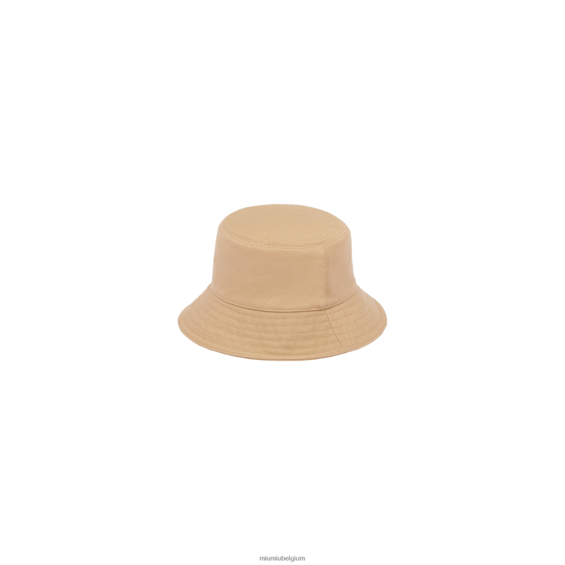 Miu Miu kaki/witboor emmer hoed N8F6L1206 accessoires