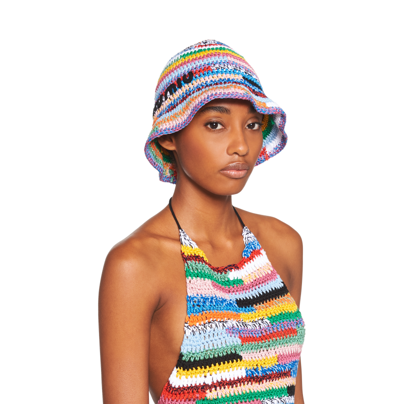 Miu Miu veelkleurigkatoenen hoed N8F6L1222 accessoires