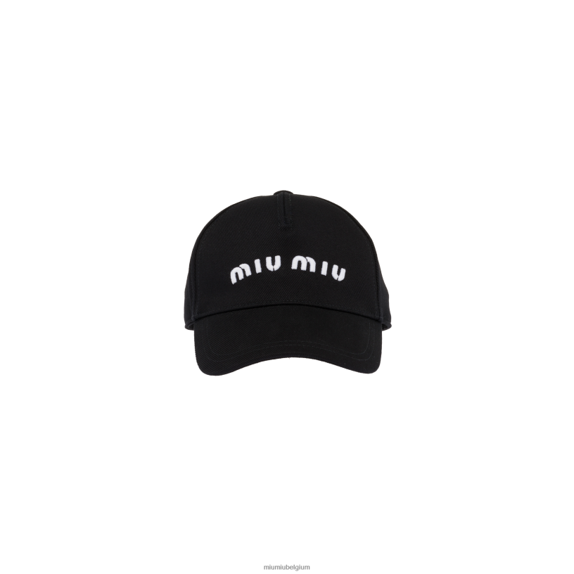 Miu Miu zwart witboor baseballpet N8F6L1204 accessoires